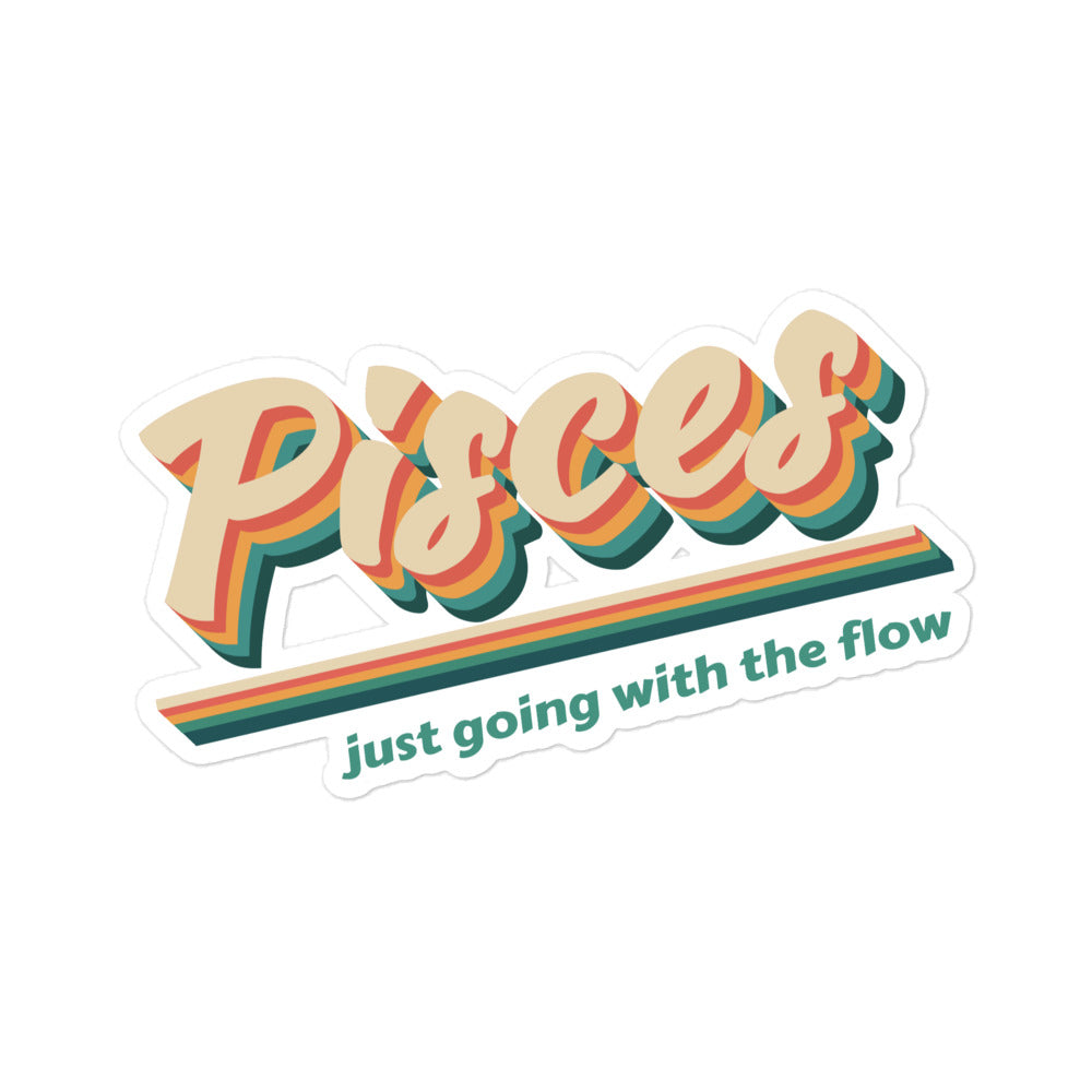 Pisces - Just Going with the Flow Sticker